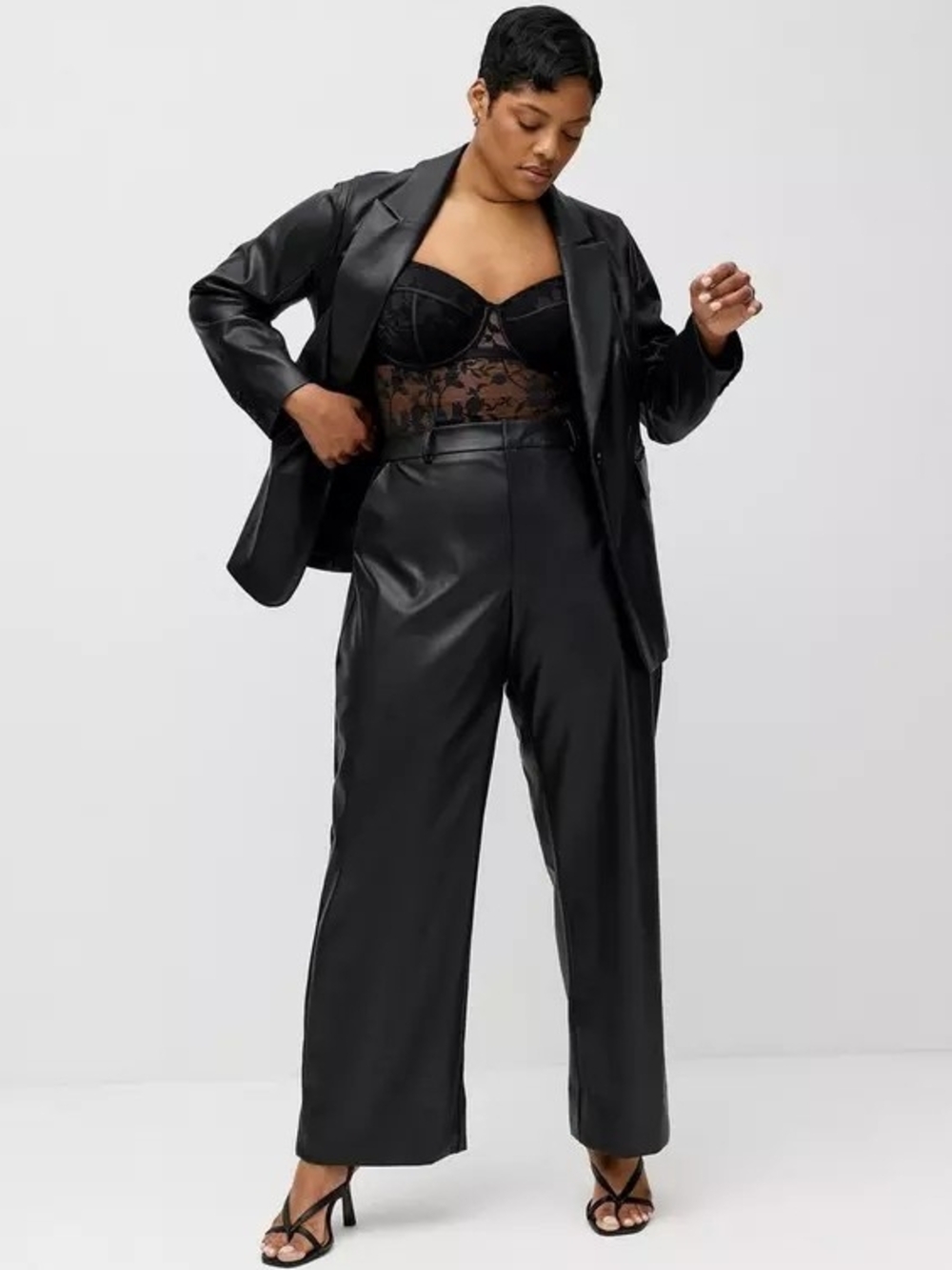 Torrid High-Waist Faux Leather Wide-Leg Pants - Black 14